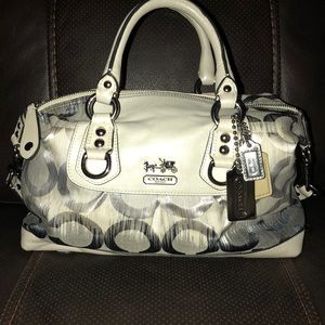 Coach Bag : White /silver / Blue